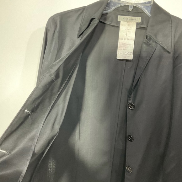Rene’ Lezard Blazer Waist Jacket Wool Three Button Up Black Size 36 - Picture 7 of 12